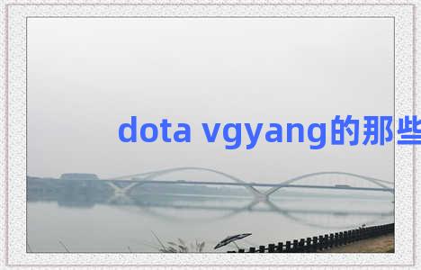 dota vgyang的那些事